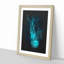 Neon Blue Jellyfish Abstract - Picture Frame Graphic Art Print-56857242-56857241