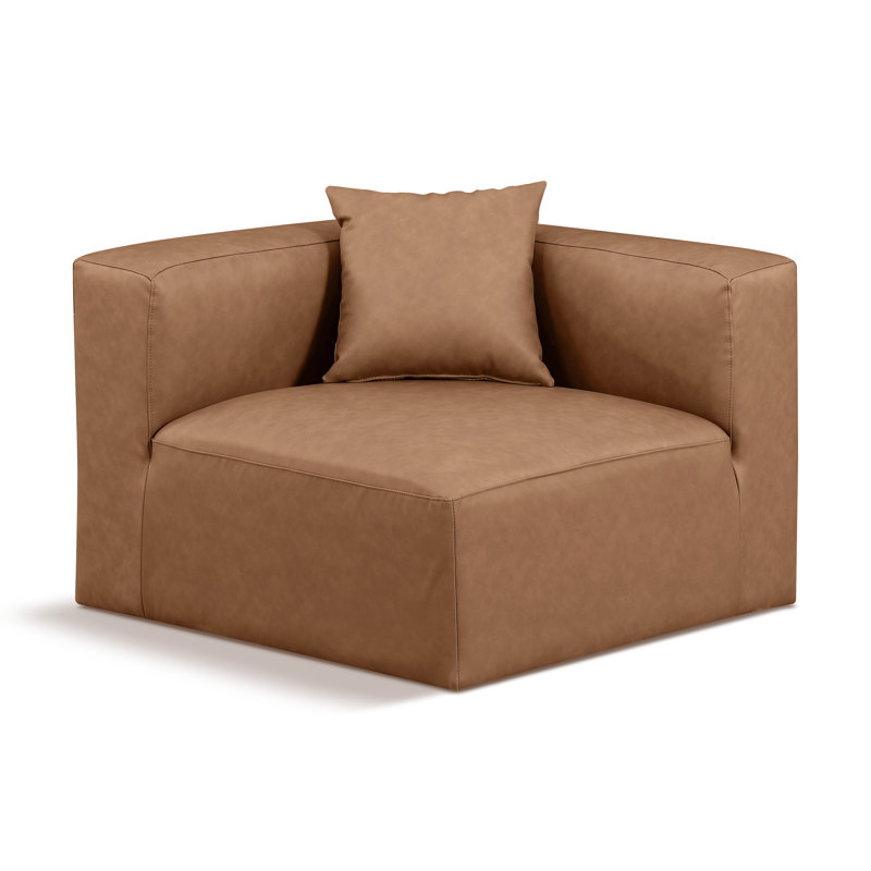 Fauteuil Iyonnie, Cuir brun végétalien