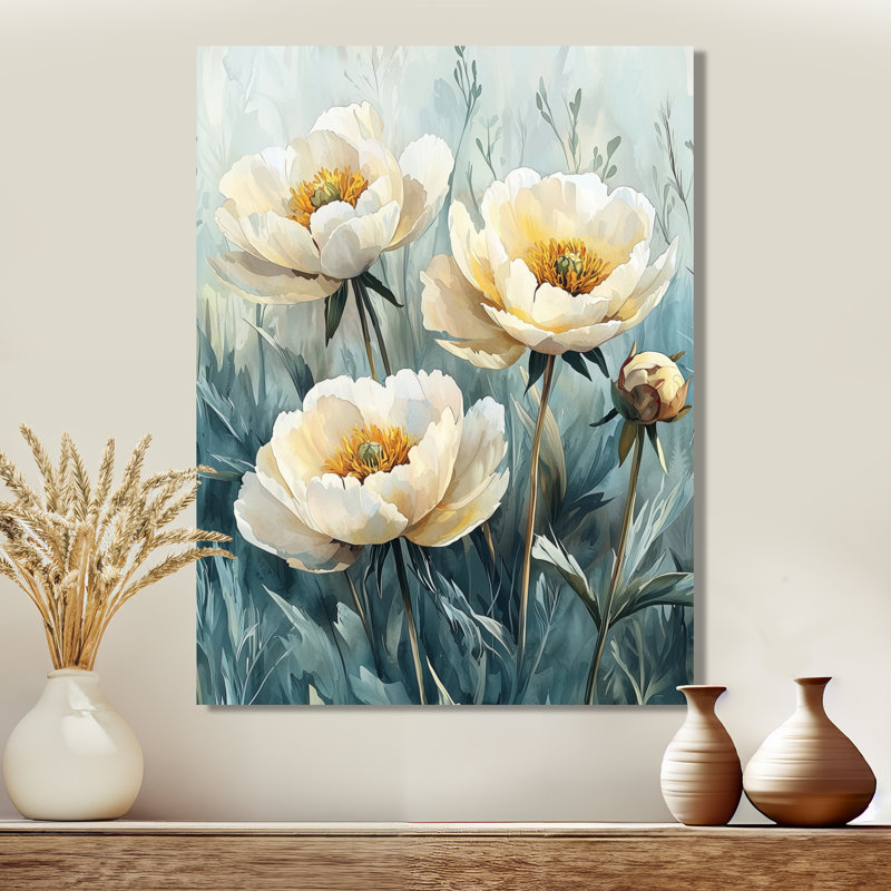 Barham - Art mural sur toile à motif floral, H 20 po x l 12 po, Toile tendue, Ne s’applique pas