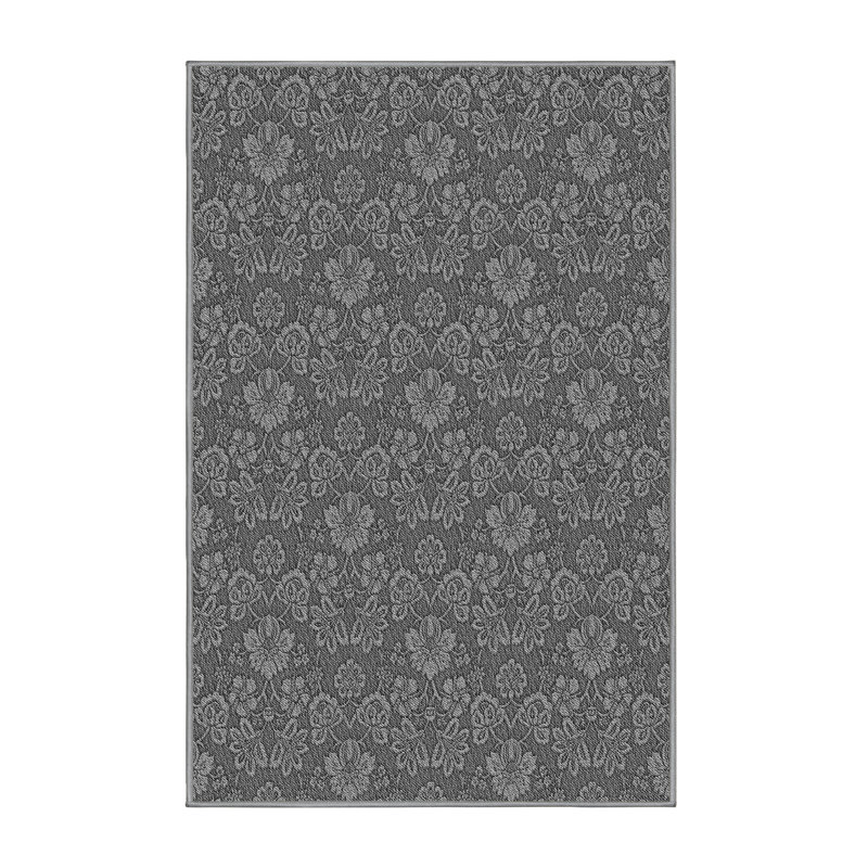 Tapis gris en laine Damask, Tapis de couloir 2 pi x 5 pi