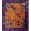 Yellow / Gold Orange Floral 1920s Hand Knotted Pile Wool Antique Rectangle Rug
