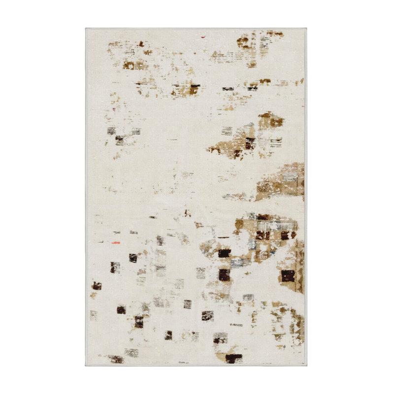 Tapis décoratif multicolore à motif abstrait, Rectangle 2 pi x 4 pi