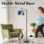 Lampe sur pied à arc avec télécommande Boho Floral Design pivoines bleu marine Lampe sur pied dorée 3 couleurs à intensité variable avec interrupteur au pied pour coin lecture