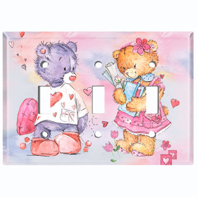 Patterned 3 - Gang Toggle Light Switch Standard Wall Plate