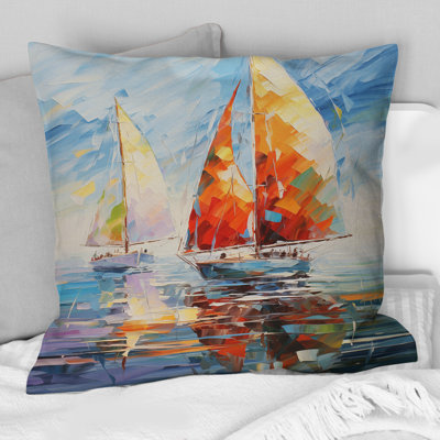 Coussin Sail Sail Abstract Winds II - Bateau à voile imprimé