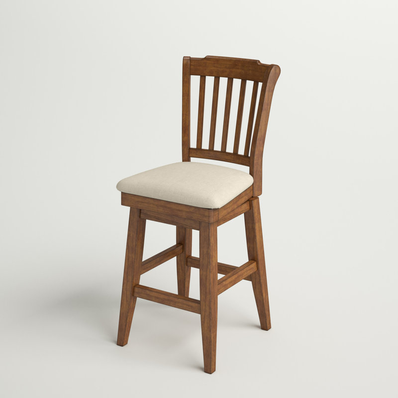 Tabouret pivotant Fortville, Chêne, Tabouret de comptoir (siège d’une hauteur de 24