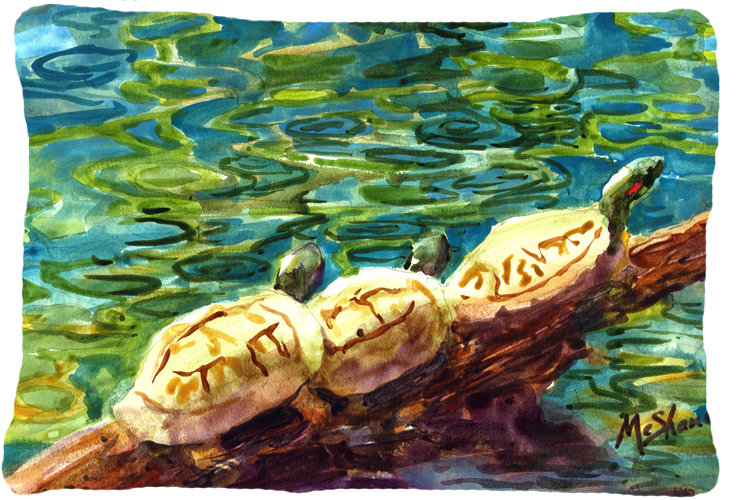 Turtle Reversible Throw Pillow