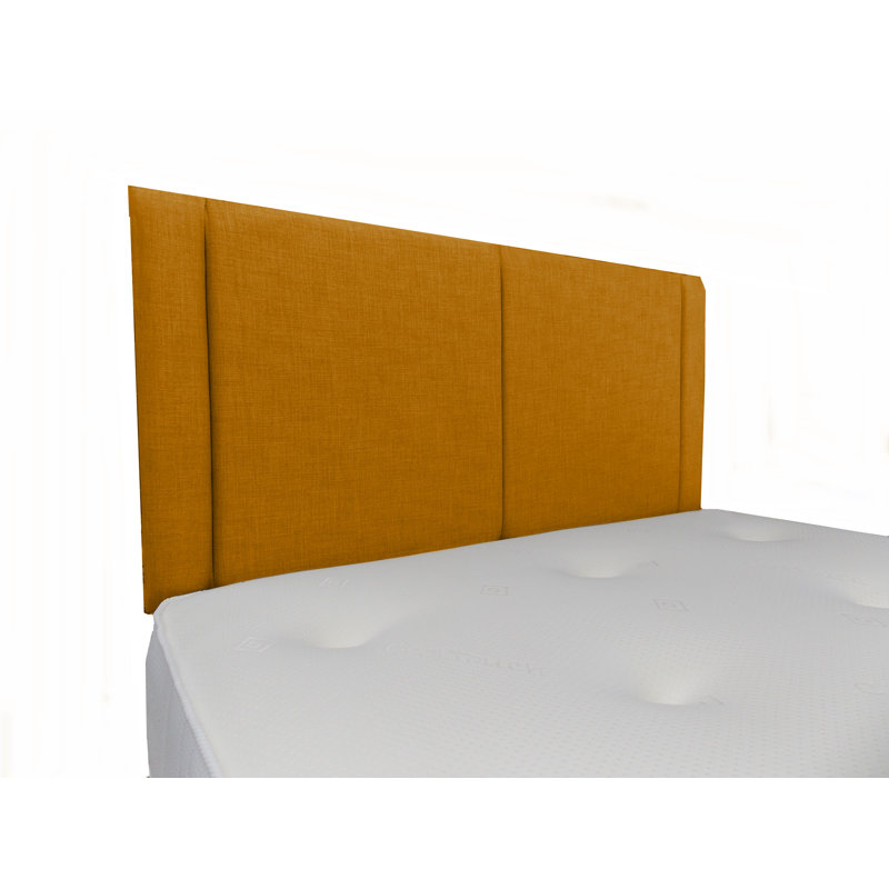 Edrina Upholstered Headboard, King, Plush Velvet, Mustard