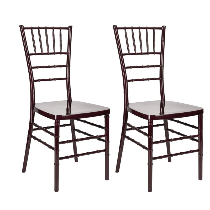 Ensemble de 2 chaises Chiavari ToughResin Mono-Frame par Chivari, Résine acier, Fruitier brun, 2
