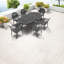 Ensemble de salle à manger de patio en aluminium moulé peu encombrant avec coussins bruns pour recevoir
