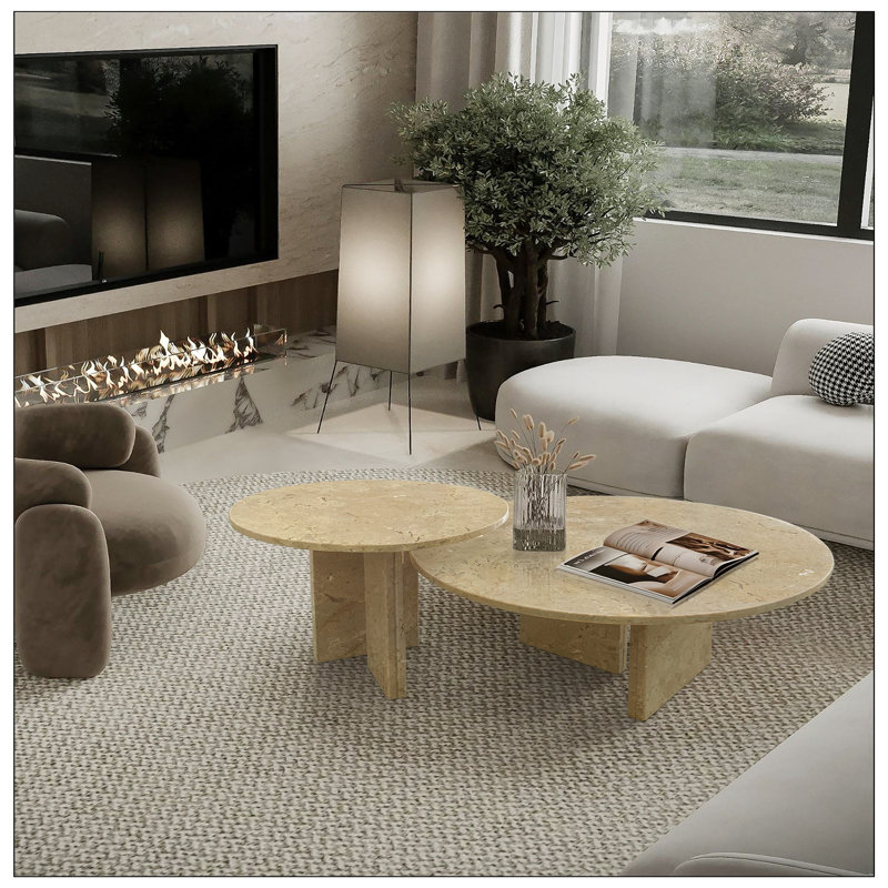 Table basse, Beige/or