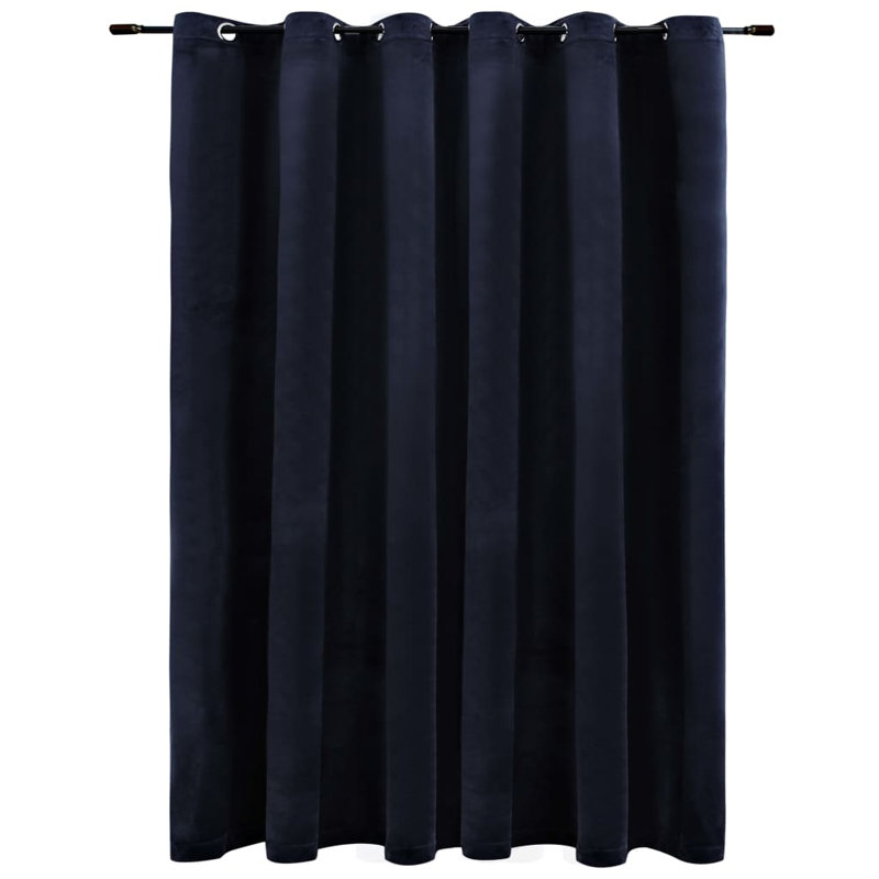 Ja Velvet Blackout Curtain Single Panel, Black