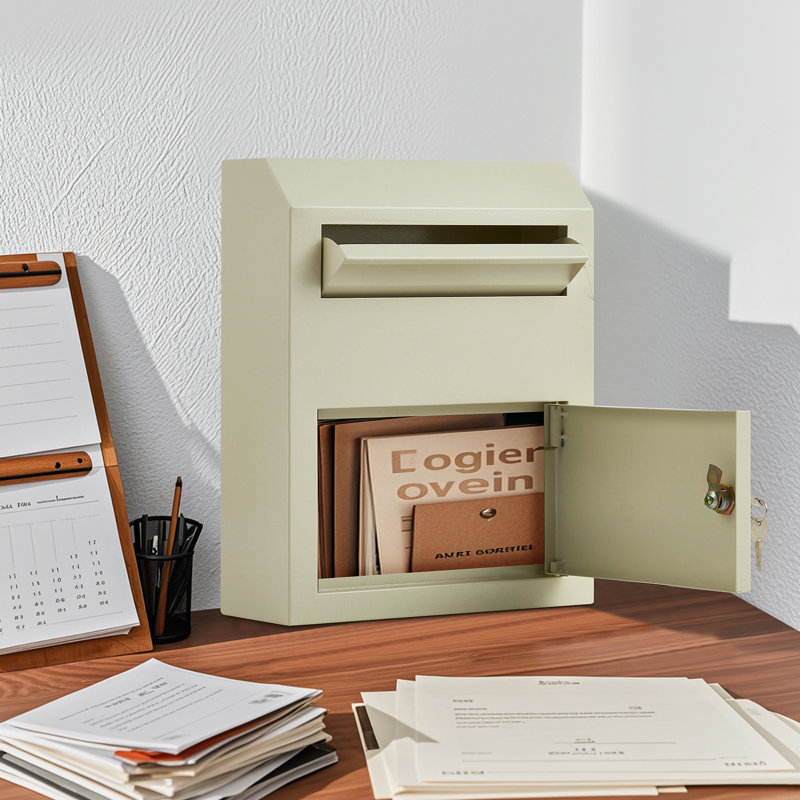 Metal Drop Box, Wall-mounted, 11x30.5x38cm, white