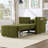 Jad Convertible Chenille Sleeper Sofa with Adjustable Backrest & Storage-505793625