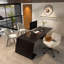 Chaise de bureau rembourrée avec dossier haut Timm Elegant-1295263457