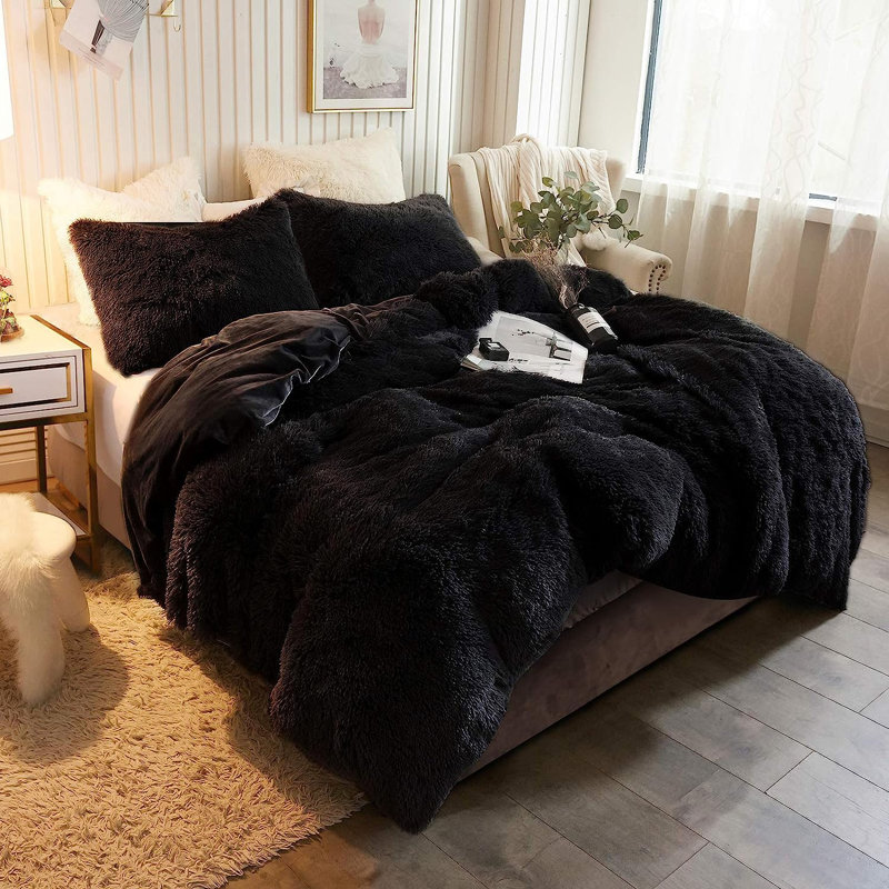 Duvet Cover & Insert, Queen, Black