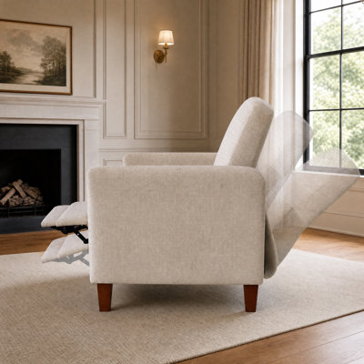 Fauteuil d'appoint rembourré inclinable manuel avec dossier inclinable, aucun assemblage requis