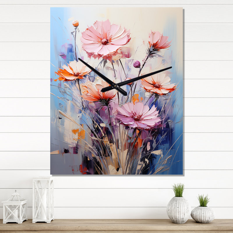 Horloge murale moderne multicolore en acrylique, Petit