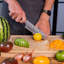 Santoku avec bambou Saya et boîte en bambou - lame de 18 cm (7 pouces)