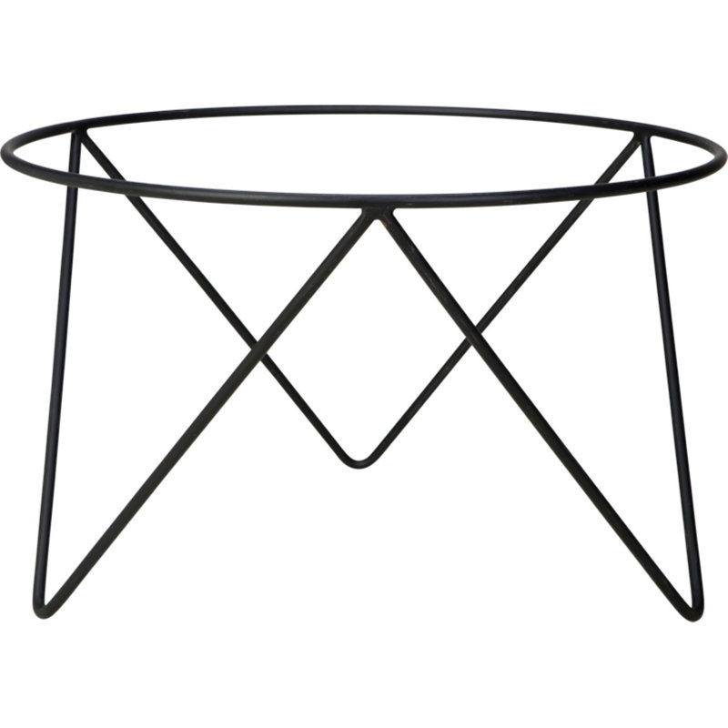 Support pour plante rond en métal 18 po - noir, H 13,05 po x L 18 po x P 18 po