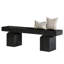 Banc d'entrée, long banc à chaussures noir 59 "avec bases arquées, mobilier d'intérieur en bois pour le hall d'entrée-980292016