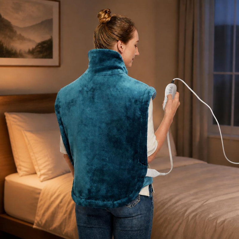 Weighted Large Electric Heating Pad for Back Neck Shoulder Pain Relief, 22"x33", 4 Heat Levels, 2H Auto Shutoff, Fast Heating