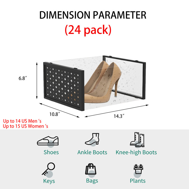 Large Transparent Stackable Shoe Storage Box