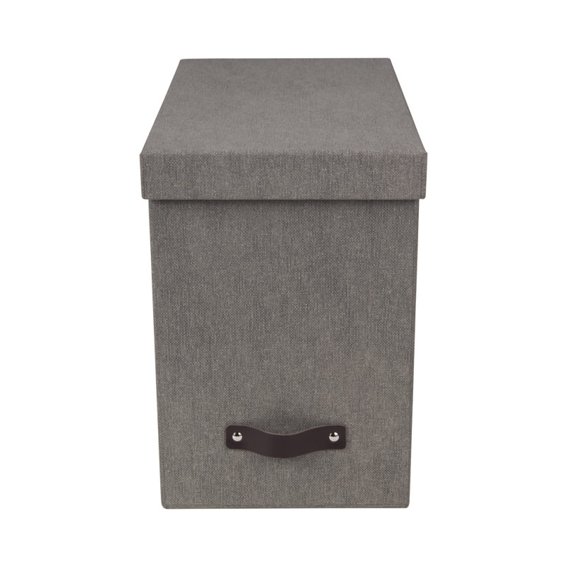 John Desktop File Box for Hanging File, Canvas Grey