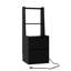 Table de chevet noire avec tablette pour livres et station de charge, nuit à commande vocale pour chambre à coucher moderne, rangement pour prises-143965738