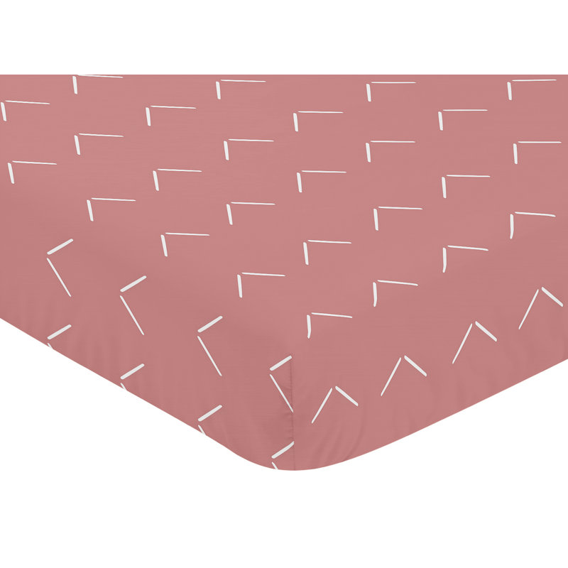 Drap-housse pour lit de bébé Diamond, Blanc cassé / rose mauve