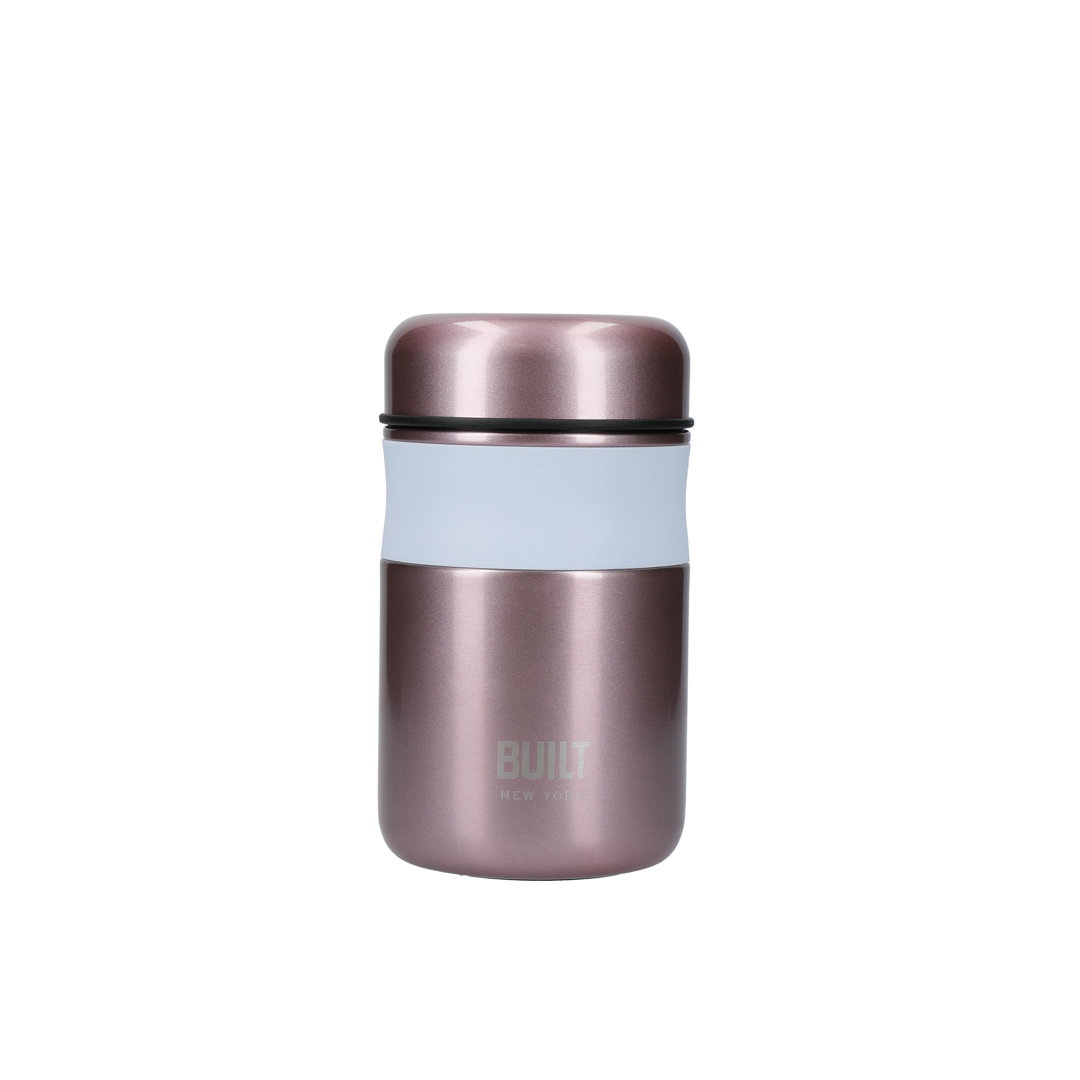 Built Double Wall Insulated Food Flask for Hot and Cold Foods, BPA Free 18/8 Stainless Steel, Light Pink, Rose Pink, 490ml - Image 3