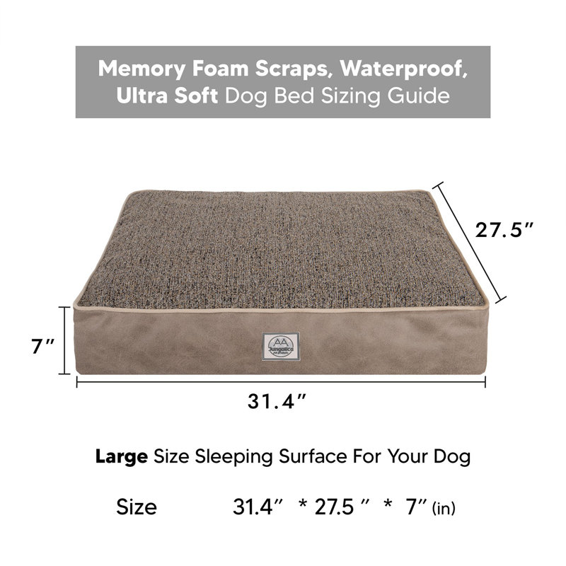 Jungolica Orthopedic Pet Bed, 80cm H x 70cm W x 18cm D, Brown
