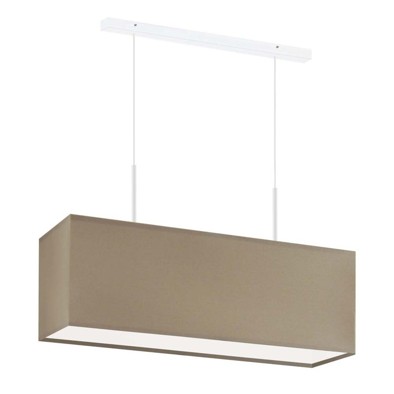 Gener 2 - Light Square/Rectangle Pendant, White, Brown