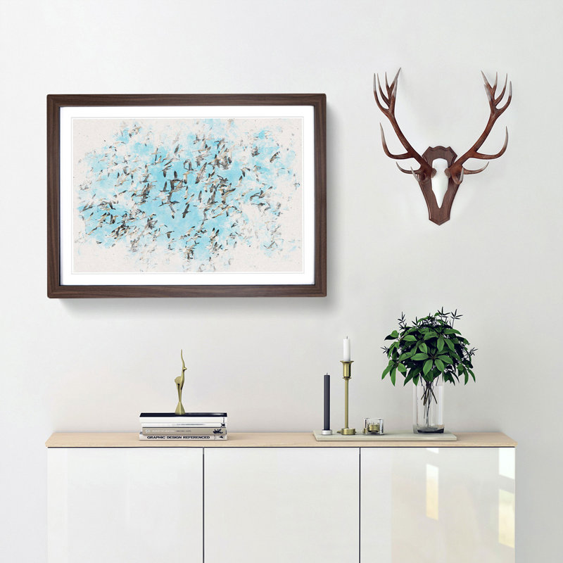 Snow Geese in Flight - Picture Frame Graphic Art Print, 62cm H x 87cm W x 2cm D, Walnut Framed