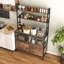 Étagère de cuisine avec armoire de rangement et tablettes pour micro-ondes