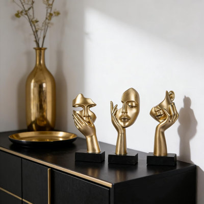 Statues d'art abstrait noir et noir