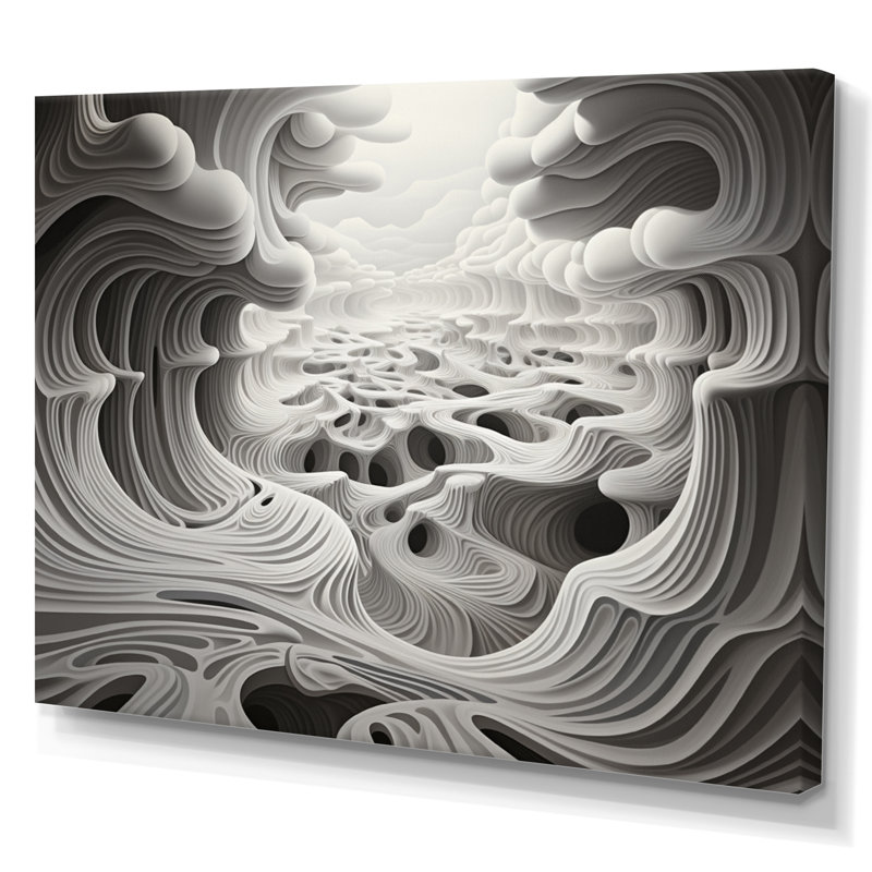 Noir et blanc Opt Monochromes II - impression, H 34 po x l 44 po x P 1,5 po, Toile tendue