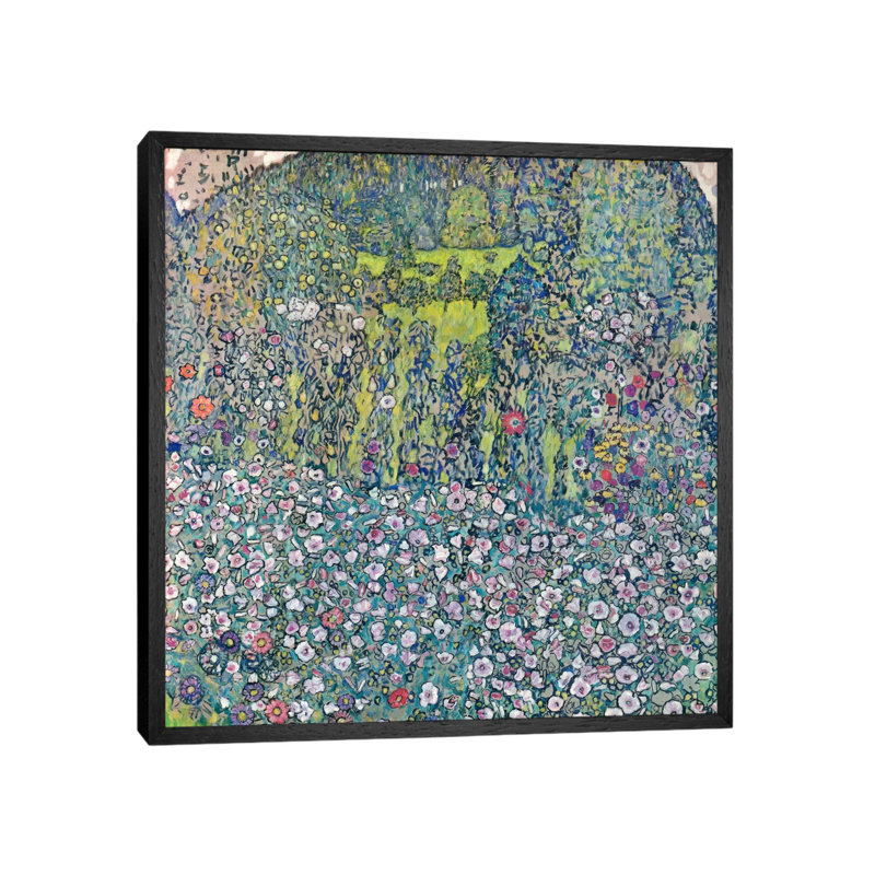 Gustav Klimt Garden Landscape On The Hill by Gustav Klimt - Print on Canvas, 93.98 cm H x 93.98 cm W, Black Framed