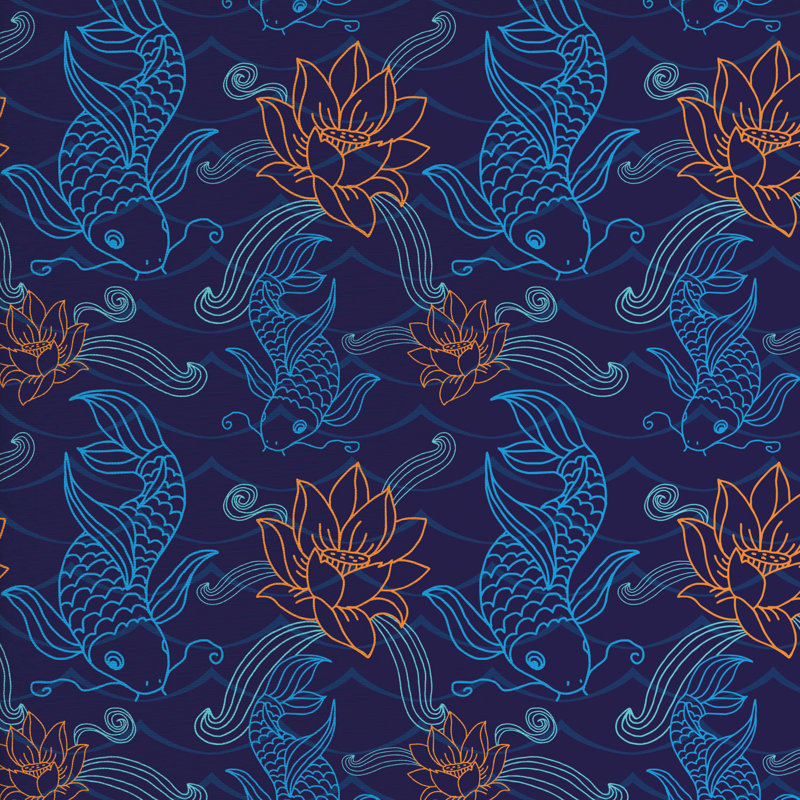 Tissu poisson, l 58 po x L 108 po