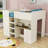 Alfreada Full Size Wood Loft Bed With Wardrobe,Desk And Drawers
