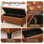 Banc de rangement capitonné en similicuir de 45 po pour le salon-153217698