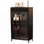 Armoire de rangement en métal de 47,6 po de hauteur avec portes en verre et couvercle rabattable