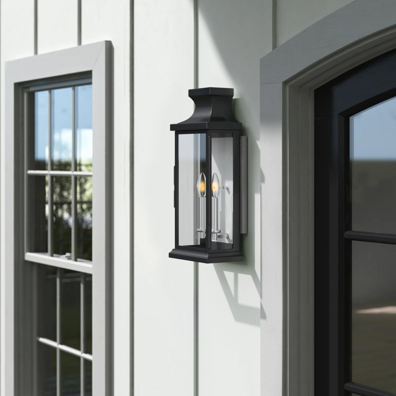 Noralee 2-Light Outdoor Wall Lantern in Black