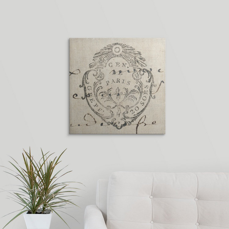 « i », impression Letter Crest, H 35 po x l 35 po x P 1,5 po, Toile