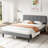 Platform Bed Frame with Upholstered Adjustable Headboard, No Box Spring Needed-1520251482-1520251483