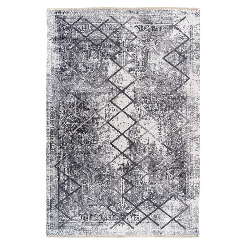 Whetzel Hand Woven Grey Indoor Rug, Rectangle 150 x 230 cm