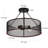 3-Light Matte Black Drum Farmhouse Semi-Flush Mount
