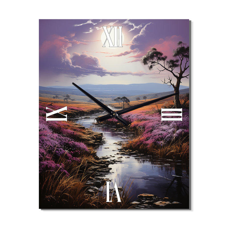 Horloge murale Angleterre, paysage dramatique de Moorsengland, H 28 po x l 12 po x P 1 po