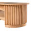 Table basse ovale cannelée de style Mid-Century avec tiroirs, table de cocktail en bois trempé à 2 niveaux, table de rangement centrale pour le salon-639392873