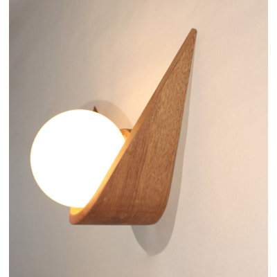 Slung Bent Wood Wall Sconce Light